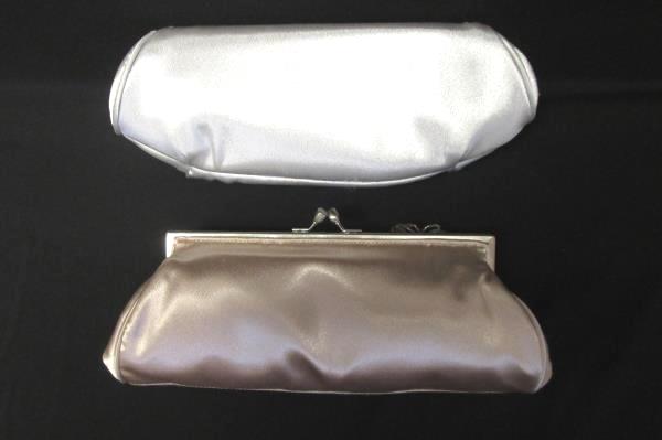 Lot Of Two Carlo Fellini Clutch Handbag Purse Bronze Pearl Sequins Small