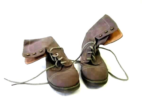 Women's Cathy Jean Brown Leather Lace Up Boots Shoes Flat Size 6