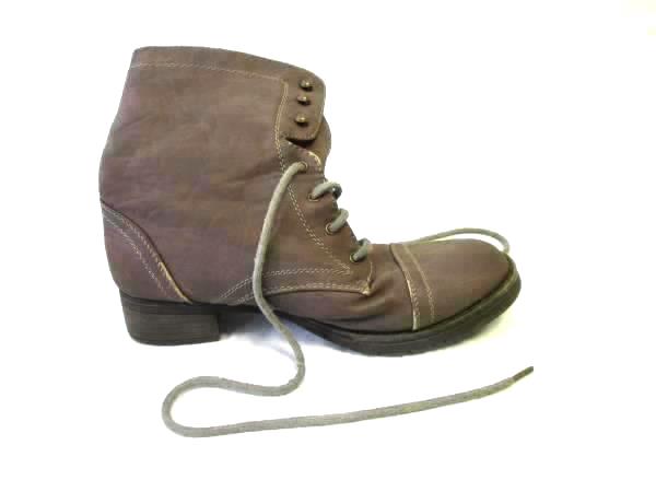 Women's Cathy Jean Brown Leather Lace Up Boots Shoes Flat Size 6