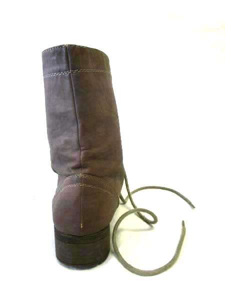 Women's Cathy Jean Brown Leather Lace Up Boots Shoes Flat Size 6