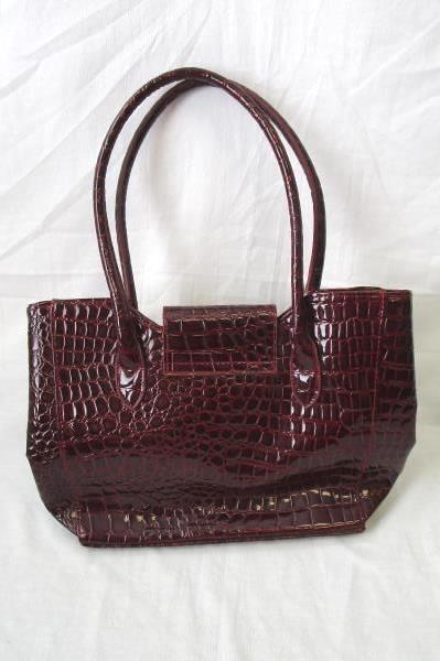 Dark Red Handbag Purse Animal Print Theme 100% PVC