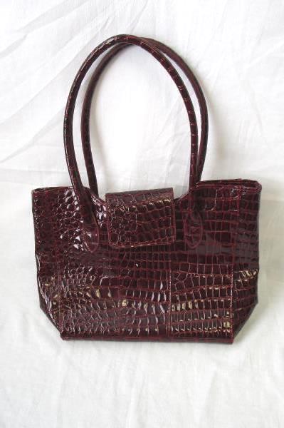 Dark Red Handbag Purse Animal Print Theme 100% PVC