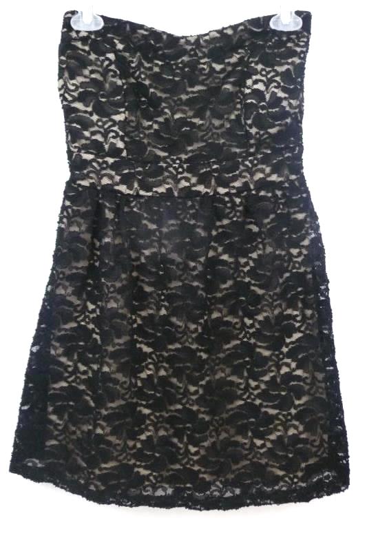 Miss Chievous Size Small Women's Black Lace Dress Two Tone Strapless Cocktail