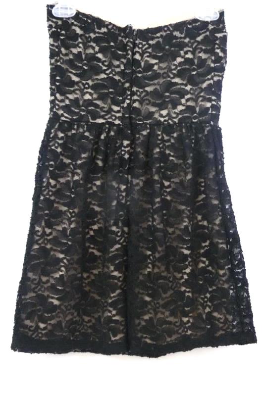 Miss Chievous Size Small Women's Black Lace Dress Two Tone Strapless Cocktail