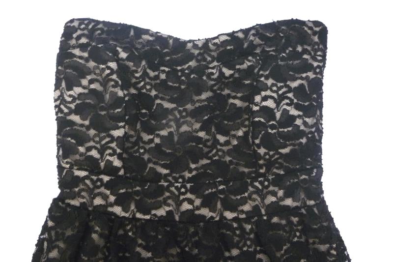 Miss Chievous Size Small Women's Black Lace Dress Two Tone Strapless Cocktail