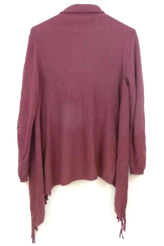 Maronie Women's Maroon Long Sleeve Wrap Tassel Sweater Size S