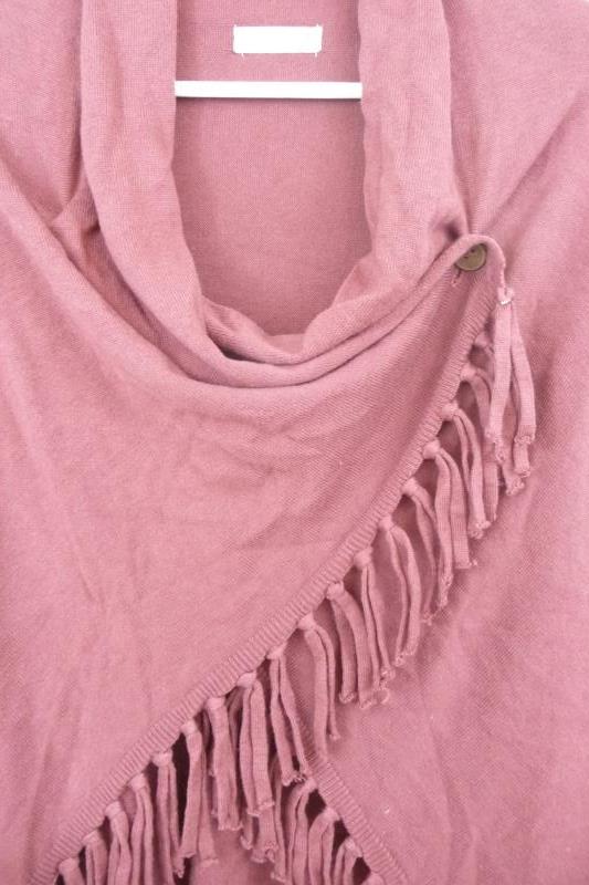 Maronie Women's Maroon Long Sleeve Wrap Tassel Sweater Size S