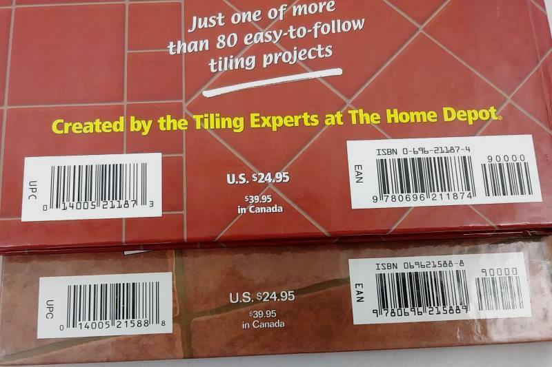 2 Hardback Home Improvement Books: Tiling 1-2-3, Flooring 1-2-3 Home Depot