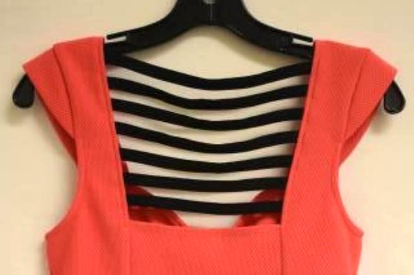 Studio Y Flared Blouse Sweetheart Neckline Pink/Black Women's Size M w/Tag