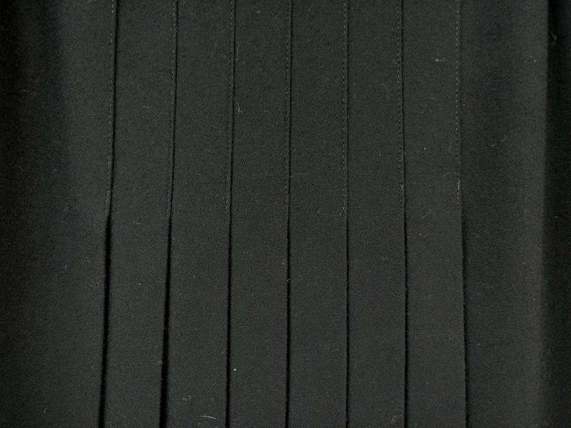 Vintage '90s THE VILLAGER Black Skirt Pleated Panel 100% Wool Women's Sz 14