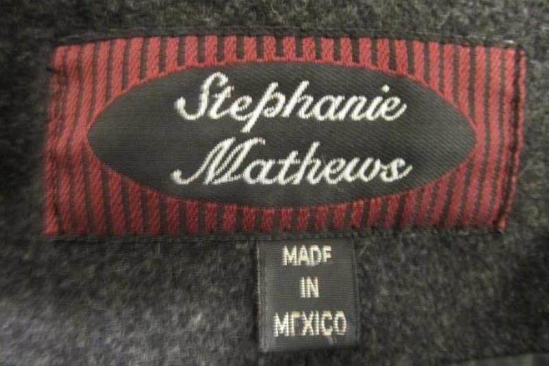 Women's Stephanie Matthews Winter Wool Coat Blazer Charcoal Size 8