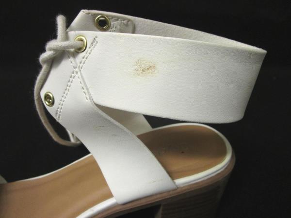 City Classified Wedge Heels Gladiator Strap Open Toe White Size 8.5