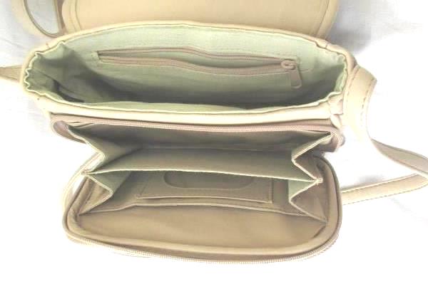 Koltov Shoulder Bag Purse Handbag Beige Flap Over Closure