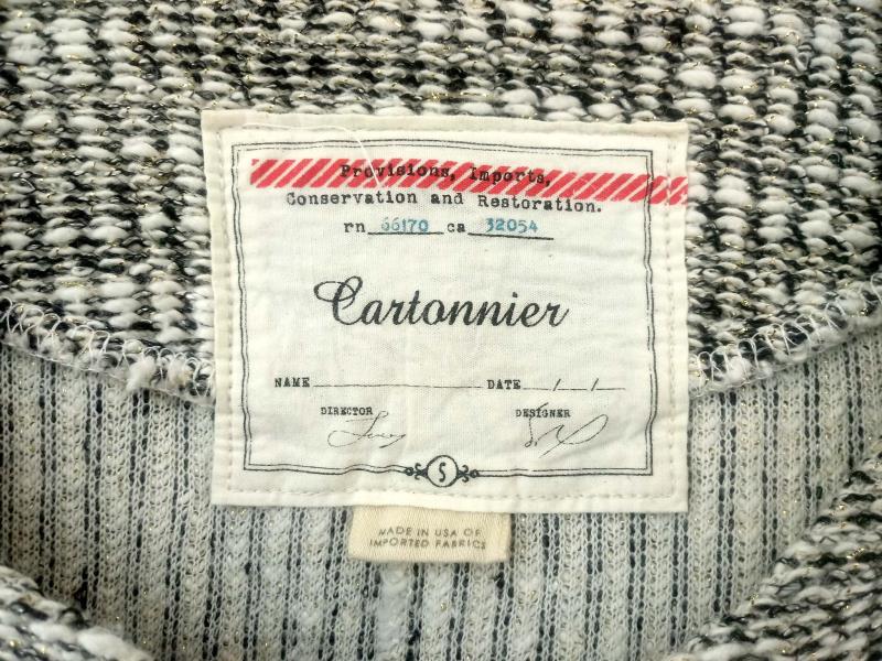 Anthropologie CARTONNIER Glimmer Tweed Snap Cardigan Jacket Sweater Women's S