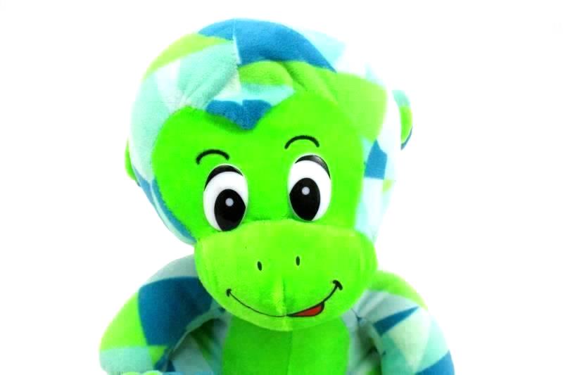 12" Ideal Toy Direct Green & Blue Plush Monkey Triangle Pattern