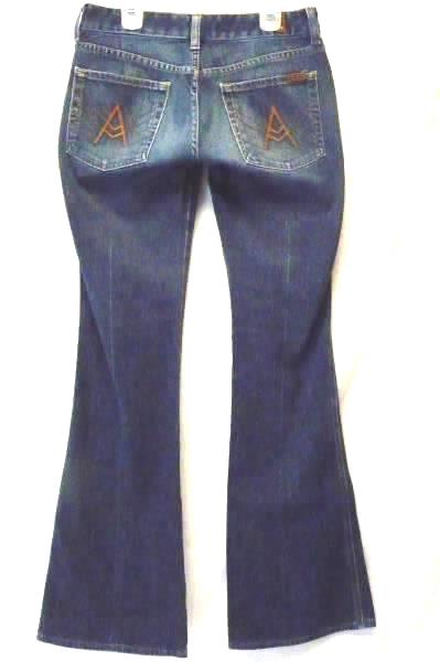 7 FOR ALL MANKIND "A" Pocket Boot Cut Jeans Medium Wash Women's Sz 27