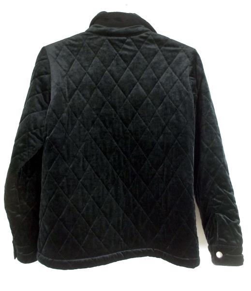 CHICO'S Quilted Jacket Black Velvet Snap Front Sz 0 (Women's Small, 4/6)