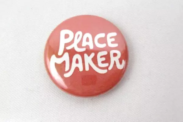  Lot of 12 Pin Back Button Peace Maker Light Red Collectibles