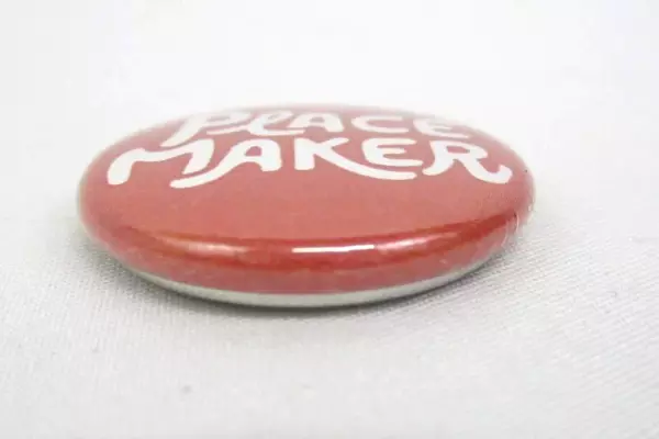  Lot of 12 Pin Back Button Peace Maker Light Red Collectibles