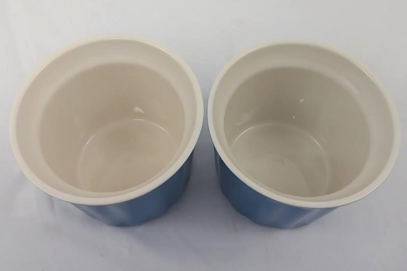 Pair of 16oz Blue & Cream Color Coffee Mugs, Dishwasher, Microwave & Oven Safe