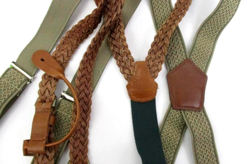 2 Pair Of Men's Suspenders One With Clips, One For Buttons