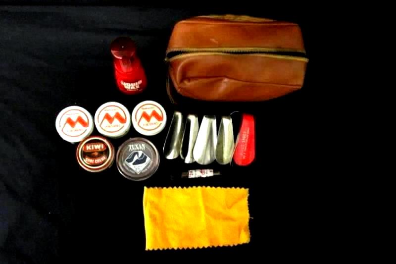 Vintage Lot Shoe Butler Polish And Brush Kit And Holder Idealware
