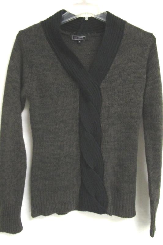 Women's Sweater Effeci Creazioni Black/Coffee Brown 100% Acrylic Size Small
