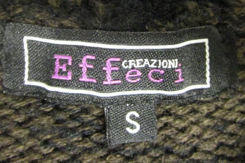 Women's Sweater Effeci Creazioni Black/Coffee Brown 100% Acrylic Size Small