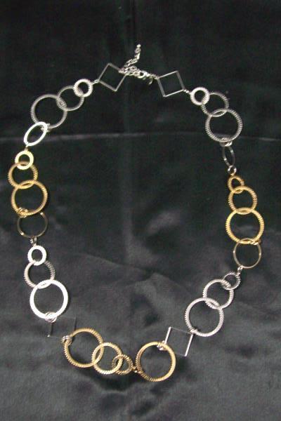Silver & Gold Colored Triangle Earrings & Circle Triangle Necklace ~ Lot Of 5 ~