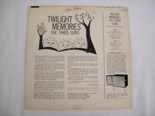 Twilight Memories The Three Suns Vinyl Record 1960