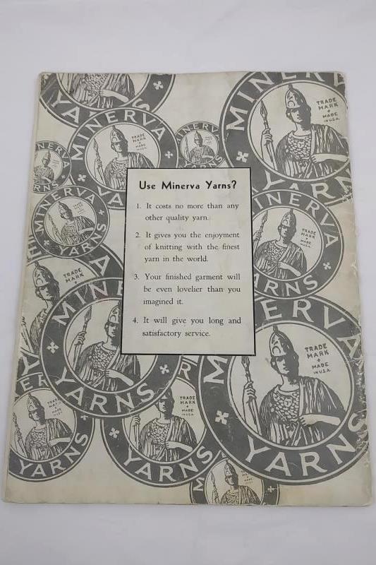 1935 Minerva Paris Book Volume #40 Paris Fashions, Minerva Yarns Patterns