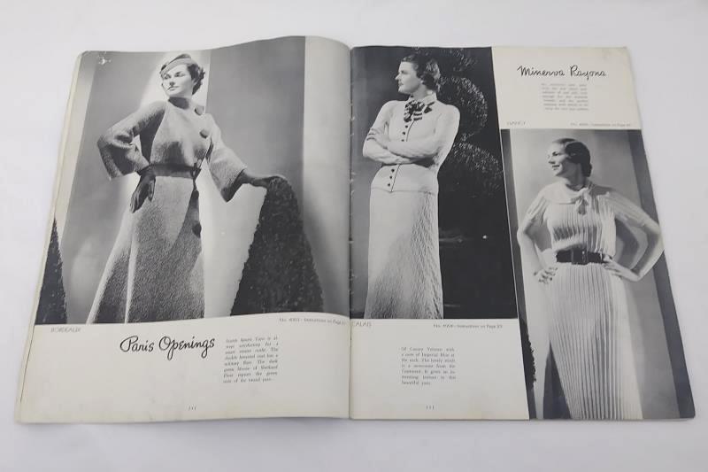 1935 Minerva Paris Book Volume #40 Paris Fashions, Minerva Yarns Patterns