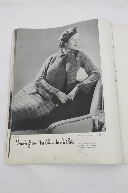 1935 Minerva Paris Book Volume #40 Paris Fashions, Minerva Yarns Patterns