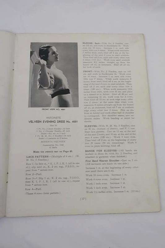 1935 Minerva Paris Book Volume #40 Paris Fashions, Minerva Yarns Patterns