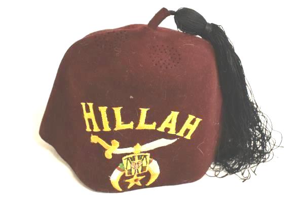 Wm. Lehmberg & Sons Hillah Shriners Fez Hat Burgundy 100% Wool Men's Size 7 1/4