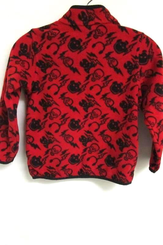 Crazy 8 Boy's Half Zip Pullover Sweatshirt Jacket Red Black Skull Size S (5-6)