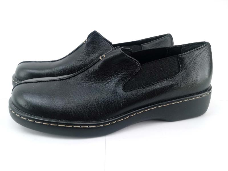 AUDITIONS "Gina" Slip On Shoes Loafers Black Leather Saddle Stitch Sz 8 NIB
