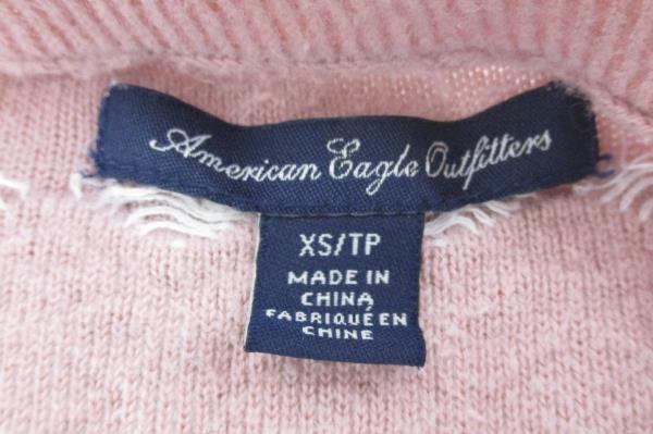 American Eagle Outfitters Pink w White Lace Striped Lightweight Sweater Size S/P
