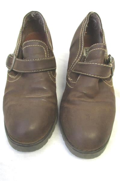 Women's L.A.Underground Brown Chunky Heel Shoe Size 7 Buckle