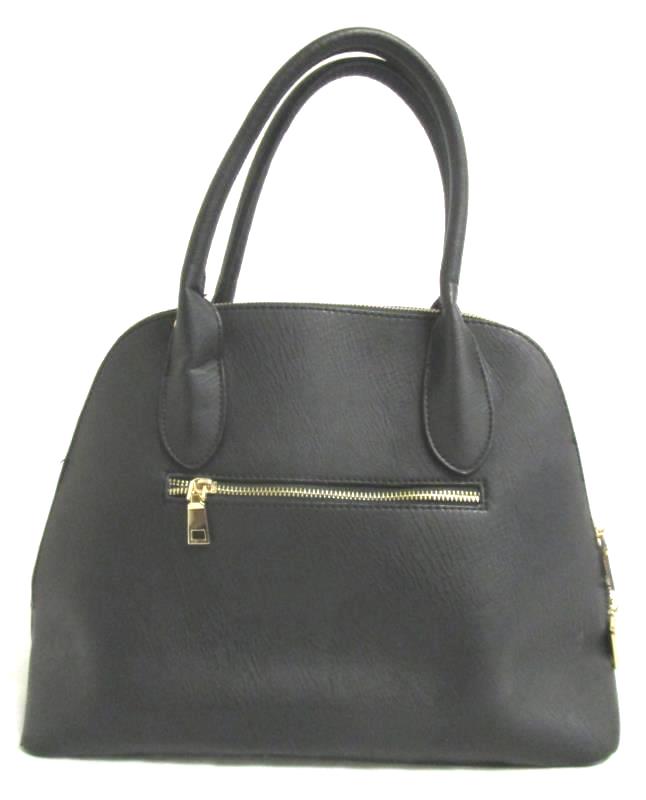 Miztique Women's White/Black Leather Tote Purse Removable Strap
