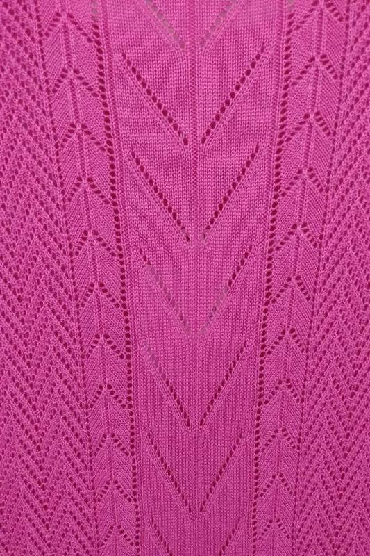 NWT Christopher & Banks Women's Pink Open Knit Stretchy S/S Top Size M