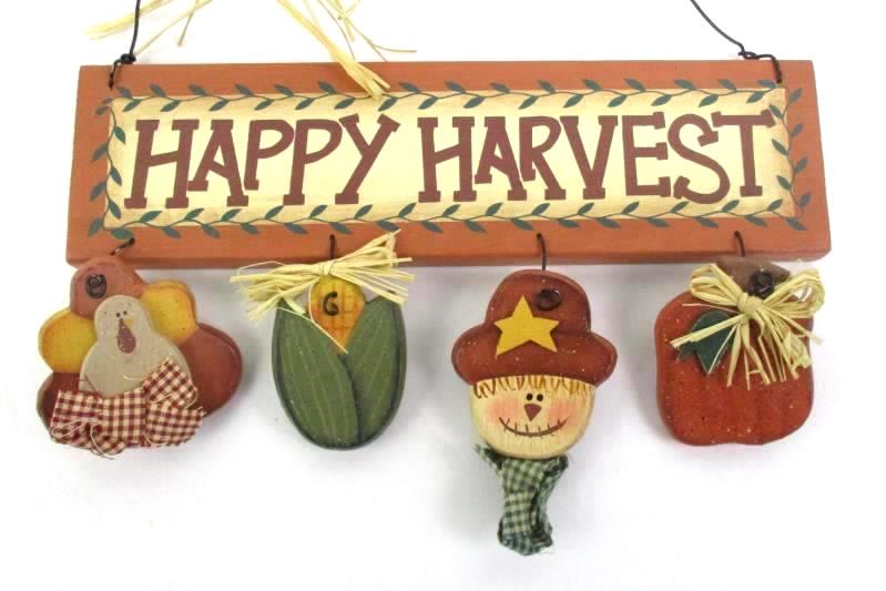 Happy Harvest Fall Wood Wall Hanger