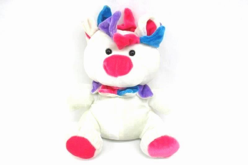 Lot of 2 Ideal Toys Direct 8.25" Long Magenta Puppy And 9" Circus Bear