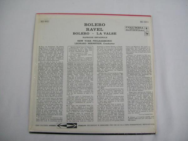 Bolero Leonard Bernstein New York Philharmonic Vinyl Record