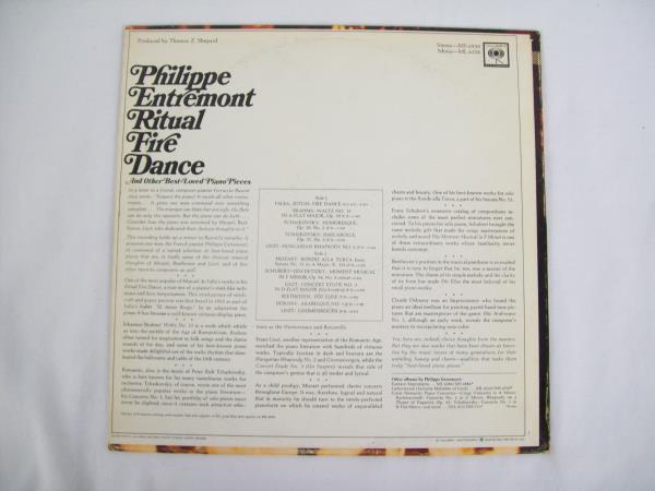 12" Ritual Fire Dance & Other Best Loved Pieces Philippe Entremont LP Record