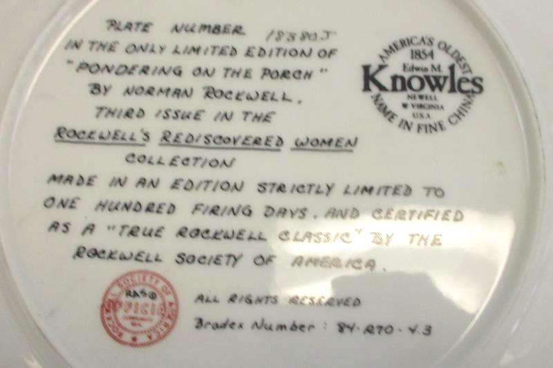Knowles Norman Rockwell "Pondering On The Porch" Third Issue Plate #18380J
