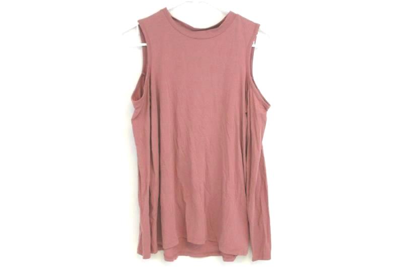 TOPSHOP Mauve Cold Shoulder Long Sleeve Top Women's 2 (XS)
