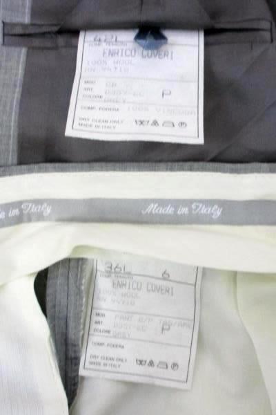 Elegance Enrico Coveri Suit Super 120's Wool Italy Gray Jacket Pants Men's 42L