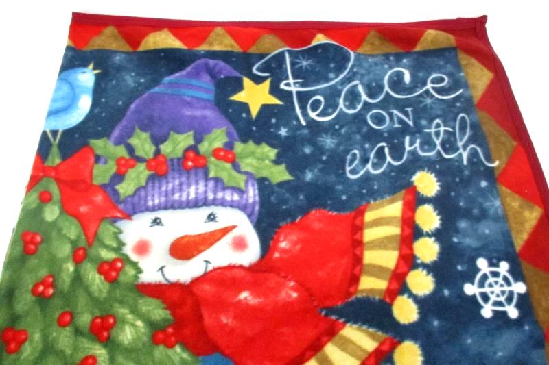Peace On Earth Snowman Fleece Blanket By Tricia Santry Books Are Fun