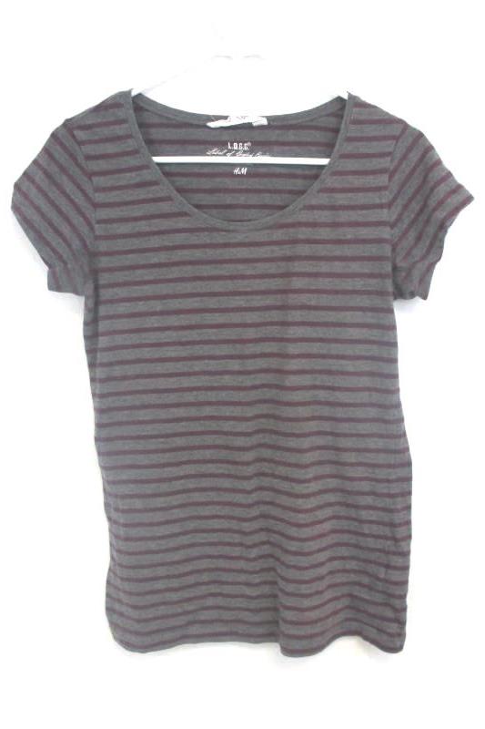 Lot of 3 Size Large H&M Shirts - 2 Striped Shirts + 1 Lace Maroon Shirt